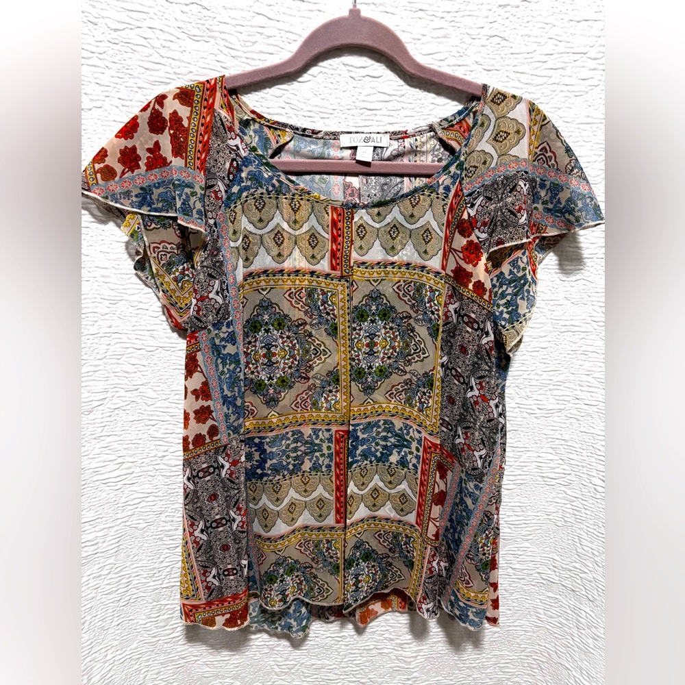 Roz &Ali women’s Petite boho blouse